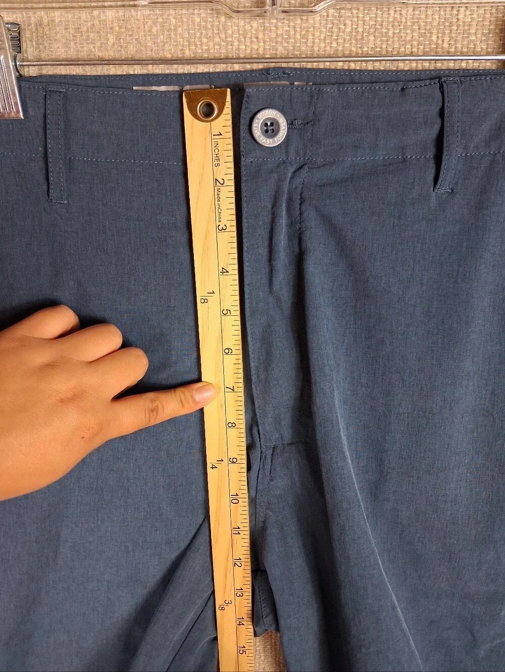 Dixxon Flannel Co. Shorts Men 36 Navy Blue Hybrid Stretch Flat Front Performance